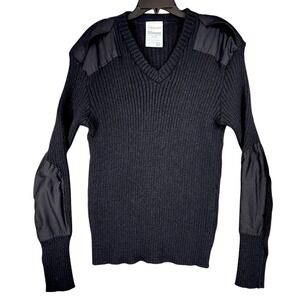 Vtg Blauer Genuine Commando Sweater XXXL 3XL Men Black Military Police Wool‎ USA